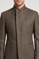 Laden Sie das Bild in den Galerie-Viewer, Brauner Slim Fit Herren-Abschlussball-Blazer mit Stehkragen