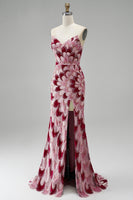 Laden Sie das Bild in den Galerie-Viewer, Rosa Pailletten Meerjungfrauen Trägerloses Abnehmbares Tüll-Drapiertes Langes Abschlussballkleid mit Schlitz