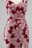 Laden Sie das Bild in den Galerie-Viewer, Rosa Pailletten Meerjungfrauen Trägerloses Abnehmbares Tüll-Drapiertes Langes Abschlussballkleid mit Schlitz