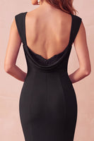 Laden Sie das Bild in den Galerie-Viewer, Schwarzes Meerjungfrau Sweetheart Langes Hochzeitsgastkleid