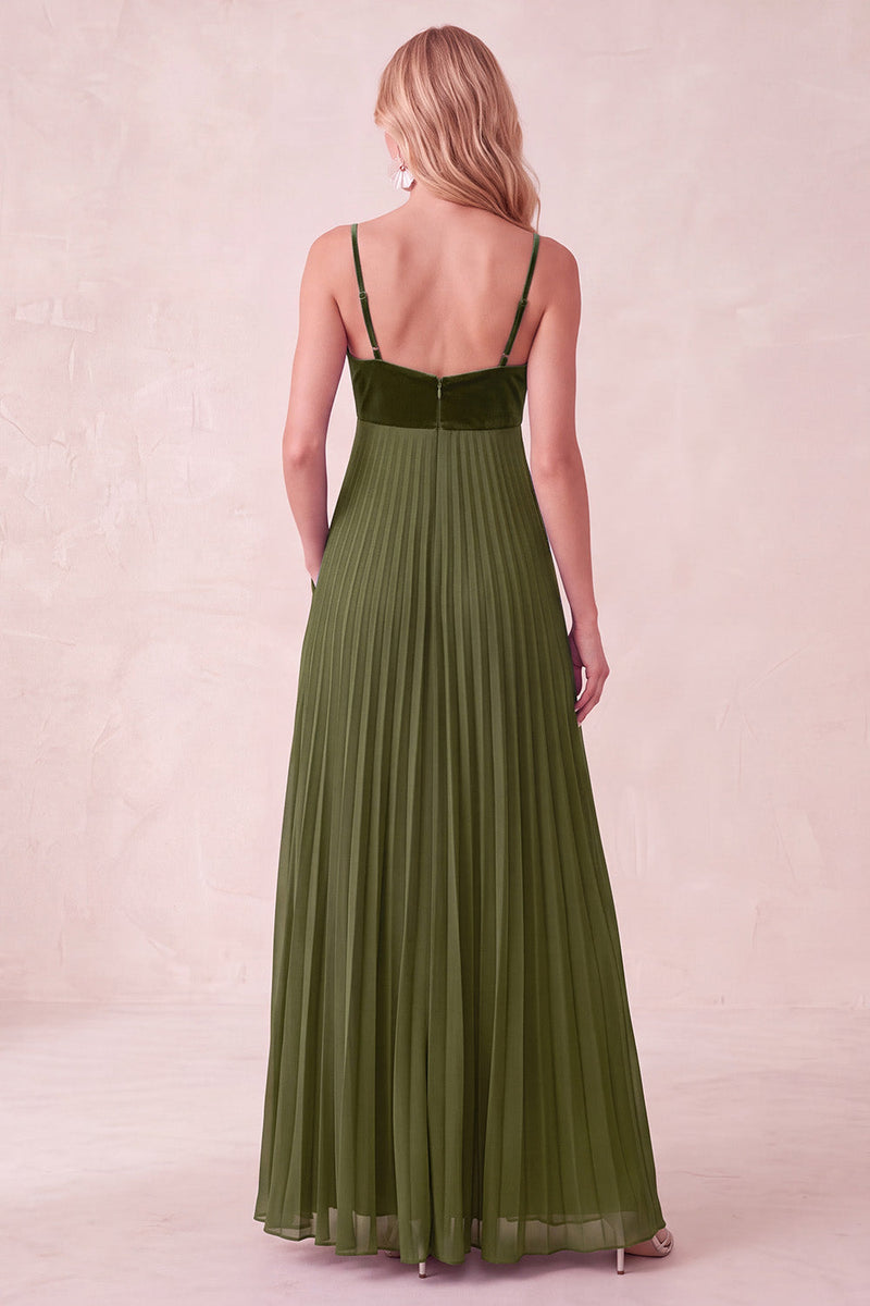 Laden Sie das Bild in den Galerie-Viewer, Kaffee A-Line Sweetheart Plissiertes Maxikleid mit Taschen