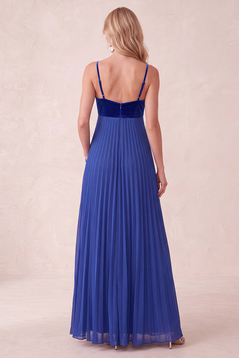 Laden Sie das Bild in den Galerie-Viewer, Kaffee A-Line Sweetheart Plissiertes Maxikleid mit Taschen