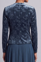 Laden Sie das Bild in den Galerie-Viewer, Pfauenblaues Zweiteiliges A-Linie Langes Mutter der Braut Kleid mit Samt-Bolero-Jacke