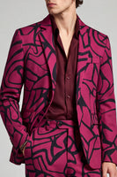 Laden Sie das Bild in den Galerie-Viewer, Ein-Knopf Fuchsia Zweiteilige Herren Abschlussballanzüge mit Knotenknopf
