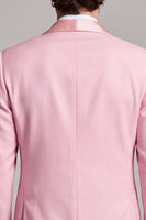 Laden Sie das Bild in den Galerie-Viewer, Doppelreihiger Rosa Schal-Revers Herren Abschlussball-Blazer
