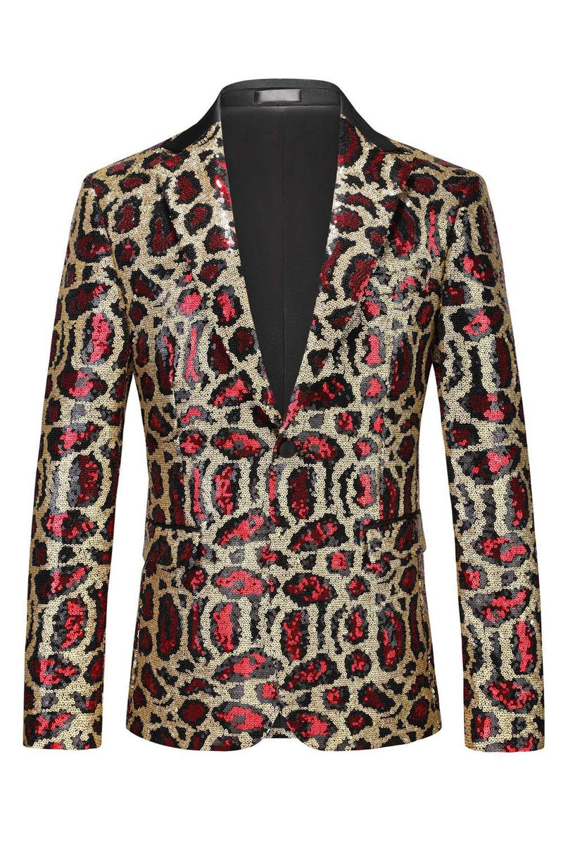 Laden Sie das Bild in den Galerie-Viewer, Burgundergrüner Einknopf Notch-Revers Herren Ball Blazer