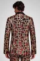 Laden Sie das Bild in den Galerie-Viewer, Burgundergrüner Einknopf Notch-Revers Herren Ball Blazer