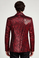 Laden Sie das Bild in den Galerie-Viewer, Peak Revers Burgund Ein Knopf Herren Abschlussball-Blazer
