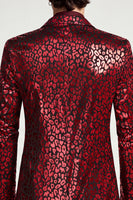 Laden Sie das Bild in den Galerie-Viewer, Peak Revers Burgund Ein Knopf Herren Abschlussball-Blazer