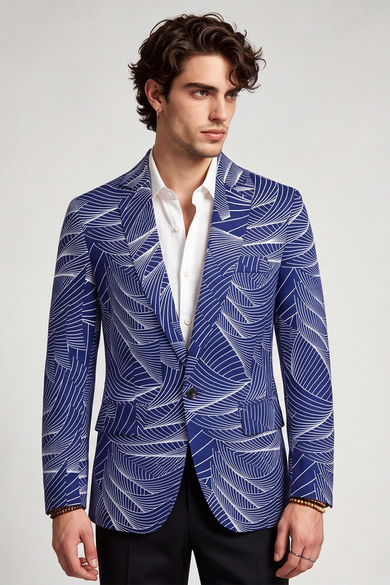 Laden Sie das Bild in den Galerie-Viewer, Graublauer Blazer mit einem Knopf für Herrenabschlussball
