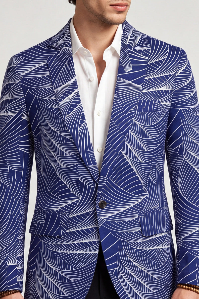 Laden Sie das Bild in den Galerie-Viewer, Graublauer Blazer mit einem Knopf für Herrenabschlussball