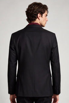 Schwarzer Einknopfgestickter Herren Ball Blazer mit einem Knopf