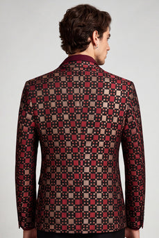 Ein Knopf-Schal Revers Burgunder Herrenabschlussball-Blazer