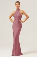 Laden Sie das Bild in den Galerie-Viewer, Agave Neckholder Meerjungfrau Brautjungfernkleid mit Schlitz