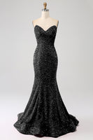 Laden Sie das Bild in den Galerie-Viewer, Meerjungfrau Herzausschnitt Rosa Pailletten langes Ballkleid