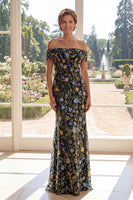 Laden Sie das Bild in den Galerie-Viewer, Schulterloses grünes Meerjungfrauen-Tüll-Kleid der Mutter der Braut