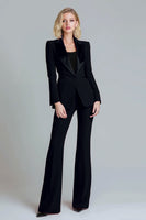 Laden Sie das Bild in den Galerie-Viewer, Rot 2 Stück Peak Revers Damen Ballanzüge mit Ärmeln