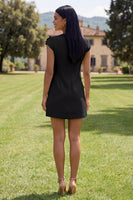 Laden Sie das Bild in den Galerie-Viewer, Gelbes Rundhals-Bodycon-Homecoming-Kleid mit 3D-Blumen