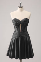 Laden Sie das Bild in den Galerie-Viewer, Fuchsia A-Linie Korsett Kurzes Abiballkleid