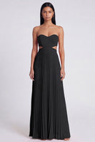 Laden Sie das Bild in den Galerie-Viewer, A-Linie pink-orange-Sweetheart plissiertes Maxi-Kleid
