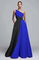 Laden Sie das Bild in den Galerie-Viewer, Einschulteriges Rosa Gerafftes Ballkleid in A-Linie