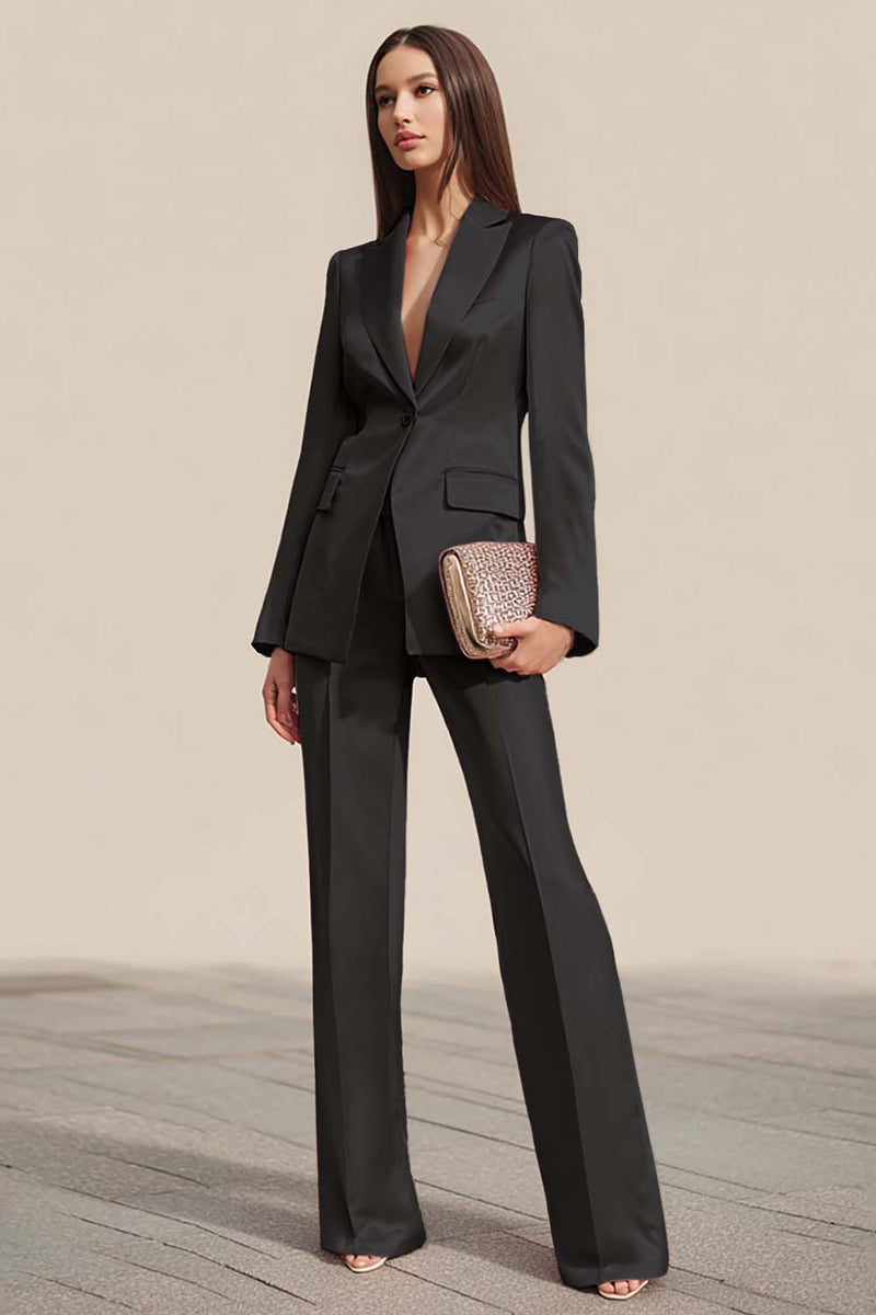 Laden Sie das Bild in den Galerie-Viewer, Dusty Rose 2-teilige Business Anzüge mit gekerbtem Revers