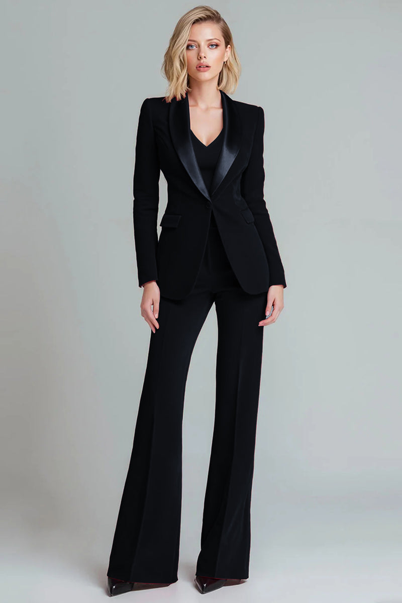 Laden Sie das Bild in den Galerie-Viewer, Rote 2-teilige Schal Revers taillierte Damenanzüge