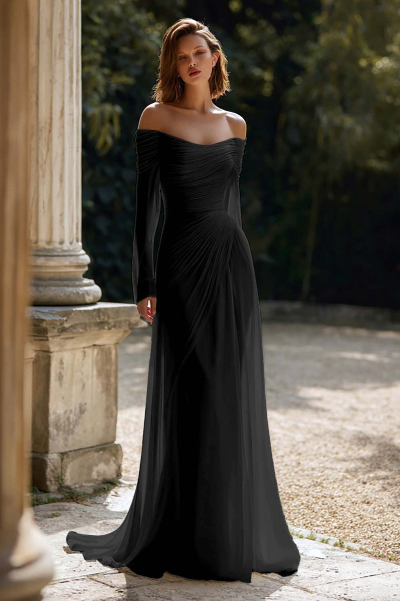 Laden Sie das Bild in den Galerie-Viewer, Elfenbein Schulterfreies Brautkleid mit Rüschen