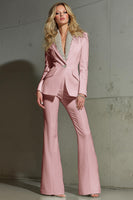 Laden Sie das Bild in den Galerie-Viewer, Glitzernde Weiße 2-teilige Schal Revers Frauen Anzüge mit Ärmeln