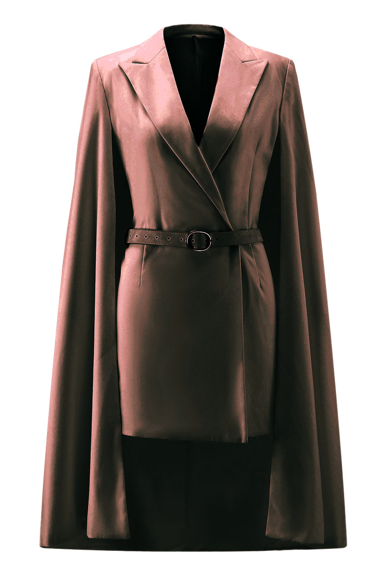 Laden Sie das Bild in den Galerie-Viewer, Weißes Bodycon Mini Arbeitskleid mit Peak Revers und Cape