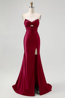 Laden Sie das Bild in den Galerie-Viewer, Trägerloses Pailletten Schwarzes Korsett Meerjungfrau Ballkleid