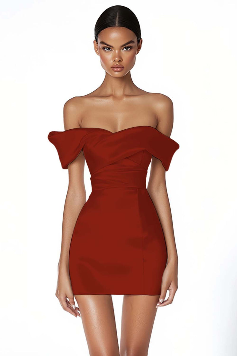 Laden Sie das Bild in den Galerie-Viewer, Schulterfreies Weißes Figurbetontes Standesamtkleid aus Satin