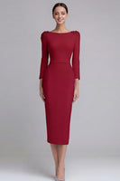 Laden Sie das Bild in den Galerie-Viewer, Etui Hellblaues Midi Business Kleid aus Satin