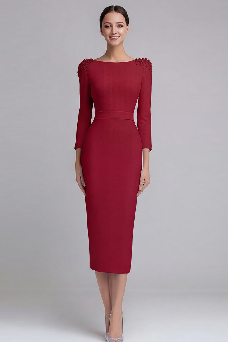 Laden Sie das Bild in den Galerie-Viewer, Etui Hellblaues Midi Business Kleid aus Satin