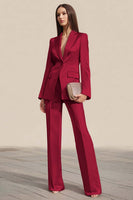 Laden Sie das Bild in den Galerie-Viewer, Dusty Rose 2-teilige Business Anzüge mit gekerbtem Revers