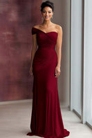 Laden Sie das Bild in den Galerie-Viewer, Helles Khaki Eine Schulter Etui Galakleid mit Falten