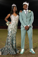 Laden Sie das Bild in den Galerie-Viewer, Mint 3 Stück gekerbtes Revers Herren Abschlussball Hochzeitsanzüge