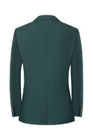 Laden Sie das Bild in den Galerie-Viewer, Dunkelgrüne 2-teilige Slim-Fit Hochzeitsanzüge mit gekerbtem Revers für Herren