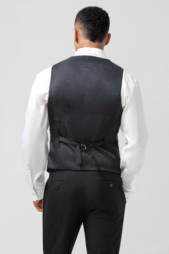 Schwarzes Schal Revers 3-teilige Slim-Fit Anzüge für Herren