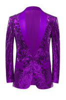 Laden Sie das Bild in den Galerie-Viewer, Goldener Schal Revers Pailletten Herren Blazer