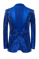 Laden Sie das Bild in den Galerie-Viewer, Goldener Schal Revers Pailletten Herren Blazer