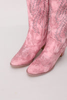 Laden Sie das Bild in den Galerie-Viewer, Dusty Rose bestickte Mid Wade Cowgirl Boho Stiefel