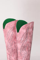 Laden Sie das Bild in den Galerie-Viewer, Dusty Rose bestickte Mid Wade Cowgirl Boho Stiefel
