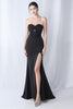 Laden Sie das Bild in den Galerie-Viewer, Schwarzes Meerjungfrauen Herzausschnitt langes formelles Kleid mit Schlitz