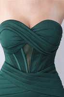 Laden Sie das Bild in den Galerie-Viewer, Schwarzes Meerjungfrauen Herzausschnitt Langes Ballkleid mit Schlitz