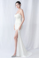 Laden Sie das Bild in den Galerie-Viewer, Schwarzes Meerjungfrauen Herzausschnitt Langes Ballkleid mit Schlitz