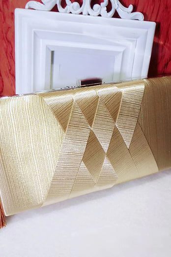 Goldene Glitzer-Abend-Clutch mit Quaste