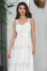 Laden Sie das Bild in den Galerie-Viewer, Schlichtes teelanges weißes ärmelloses Boho Strand Urlaubskleid