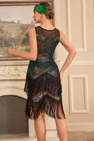 Laden Sie das Bild in den Galerie-Viewer, Blush Funkelndes Fransen Great Gatsby Kleid mit Pailletten