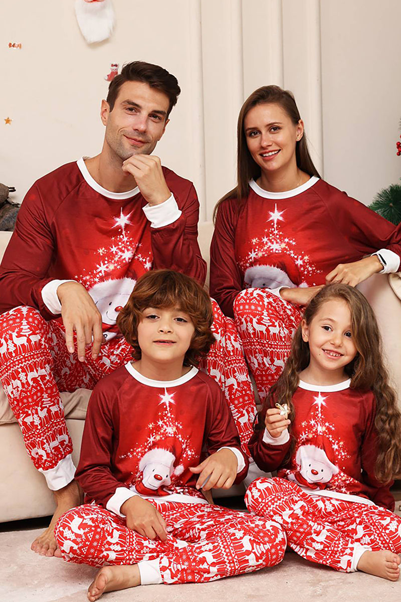Laden Sie das Bild in den Galerie-Viewer, Roter Schneemann Weihnachtsfamilie Passendes Pyjama-Set